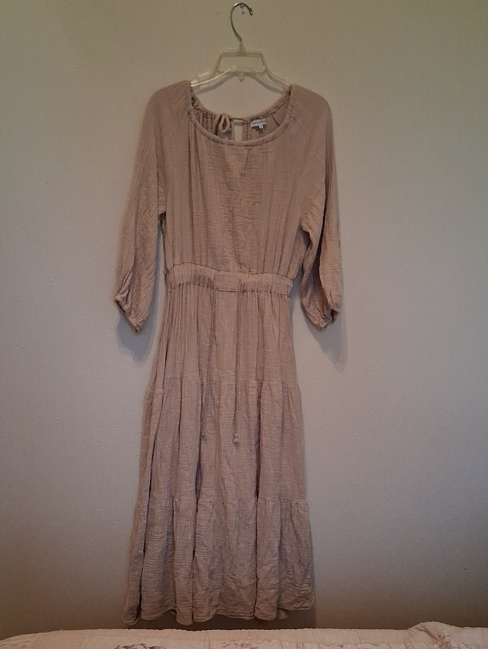 Women’s Beige Tiered Midi Dress - Unbranded